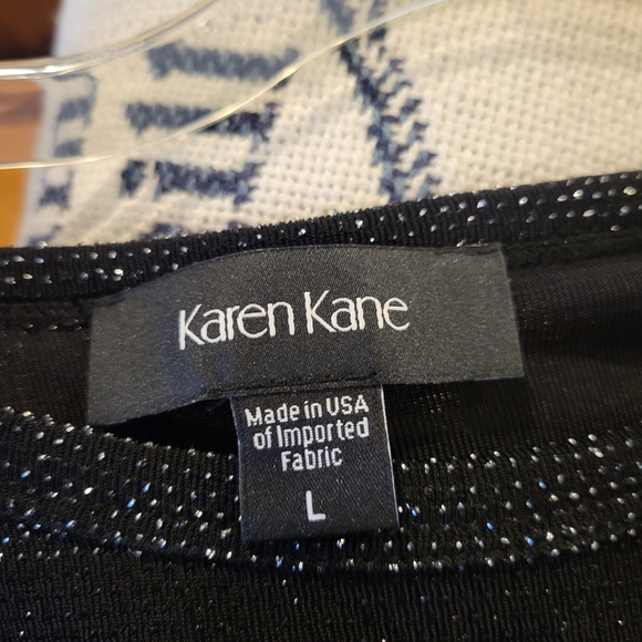 Karen Kane Black and Silver Striped Top - Picture 4 of 4